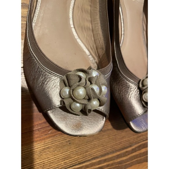 Kate Spade Champagne Bindi Peep Toe Flat, size 10 - Picture 2 of 10